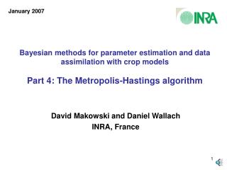 David Makowski and Daniel Wallach INRA, France