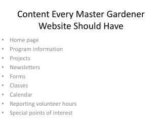 Content Every Master Gardener Website Should Have