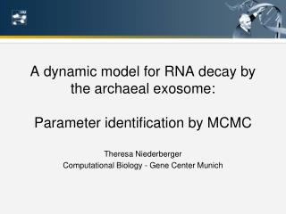 A dynamic model for RNA decay by the archaeal exosome: Parameter identification by MCMC