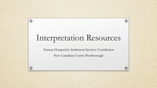 Interpretation Resources