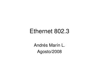 Ethernet 802.3