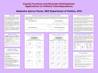 Copula Functions and Bivariate Distributions: Applications to Political Interdependence