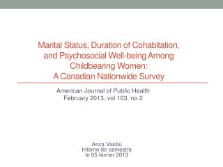 American Journal of Public Health February 2013, vol 103, no 2