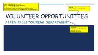 Volunteer Opportunities