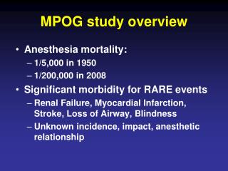 MPOG study overview