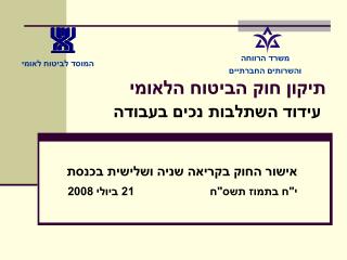 תיקון חוק הביטוח הלאומי עידוד השתלבות נכים בעבודה