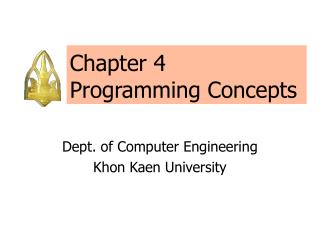 Chapter 4 Programming Concepts