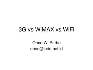 3G vs WiMAX vs WiFi