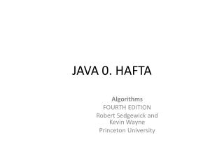 JAVA 0. HAFTA