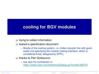 cooling for BGV modules