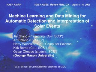 Machine Learning and Data Mining for Automatic Detection and Interpretation of Solar Events