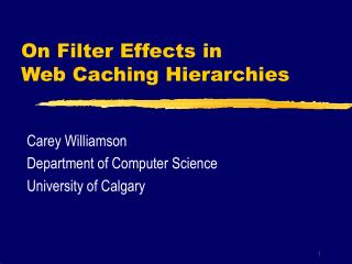 On Filter Effects in Web Caching Hierarchies