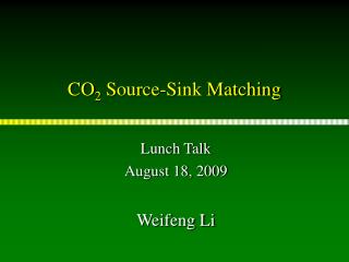 CO 2 Source-Sink Matching