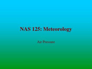 NAS 125: Meteorology