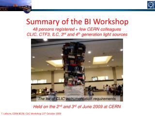 T. Lefevre, CERN BE/BI, CLIC Workshop 15 th October 2009