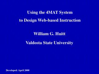 Using the 4MAT System to Design Web-based Instruction