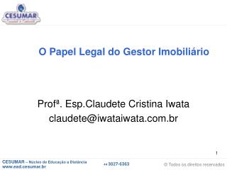 O Papel Legal do Gestor Imobiliário