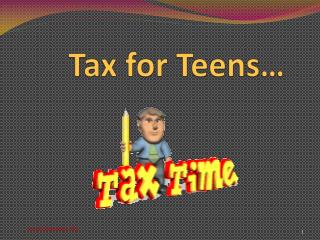 Tax for Teens…
