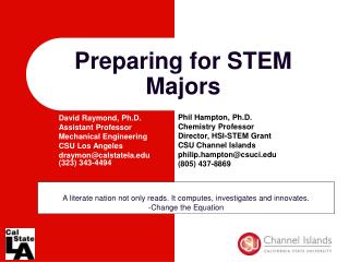 Preparing for STEM Majors