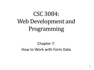 CSC 3084: Web Development and Programming