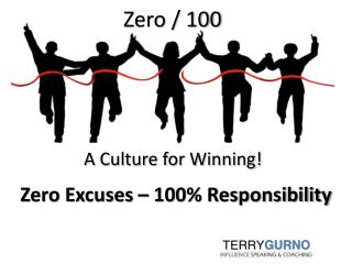 Zero Excuses – 100% Responsibility