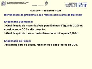 Identificação do problema e sua relação com a área de Materiais