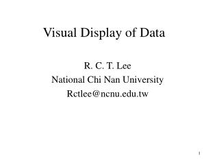 Visual Display of Data