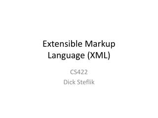 Extensible Markup Language (XML)