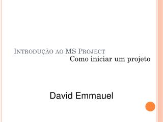Introdução ao MS Project