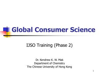 Global Consumer Science