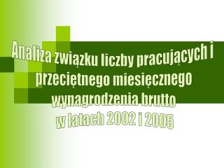 Analiza związku liczby pracujących i przeciętnego miesięcznego wynagrodzenia brutto