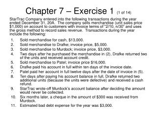 Chapter 7 – Exercise 1 (1 of 14)