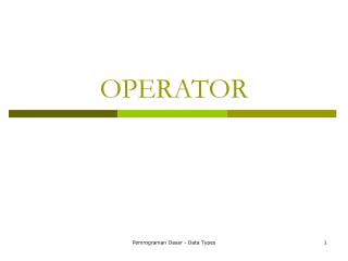 OPERATOR