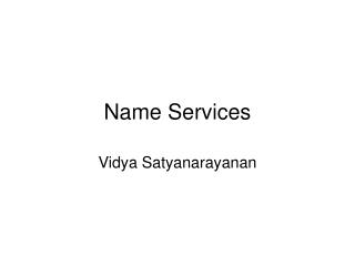 Name Services