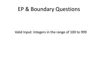 EP &amp; Boundary Questions