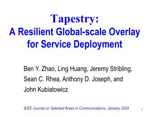 Tapestry: A Resilient Global-scale Overlay for Service Deployment