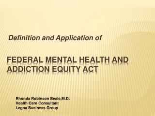 Federal Mental Health and Addiction Equity Act
