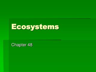 Ecosystems