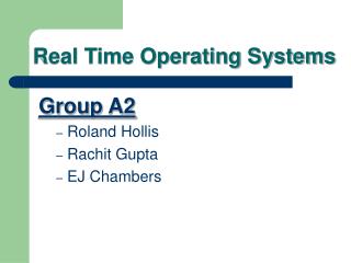 Real Time Operating Systems