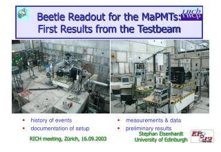 Beetle Readout for the MaPMTs: First Results from the Testbeam