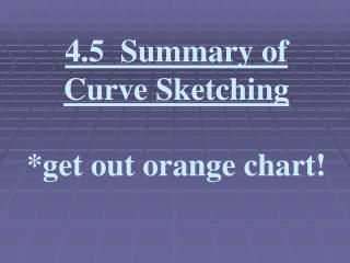 4.5 Summary of Curve Sketching *get out orange chart!