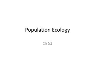 Population Ecology