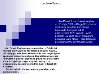 Jan Paweł II Życiorys