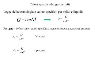 Calori specifici dei gas perfetti