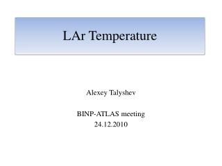 LAr Temperature