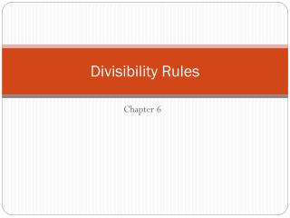 Divisibility Rules