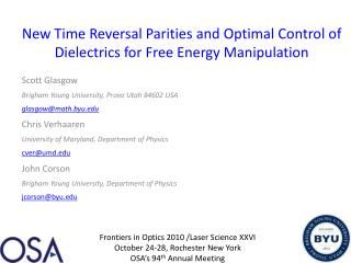 New Time Reversal Parities and Optimal Control of Dielectrics for Free Energy Manipulation