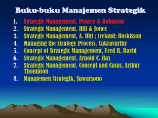 Buku-buku Manajemen Strategik