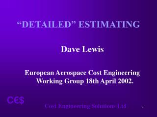 “DETAILED” ESTIMATING