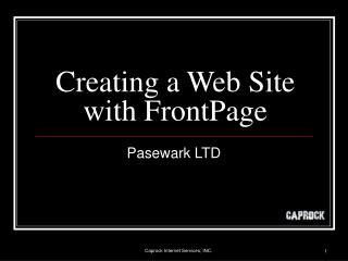 Creating a Web Site with FrontPage